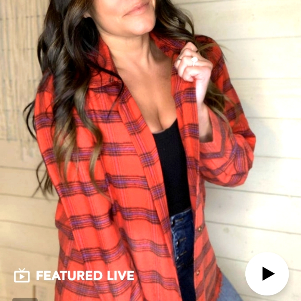 La Miel medium red & blue flannel shirt